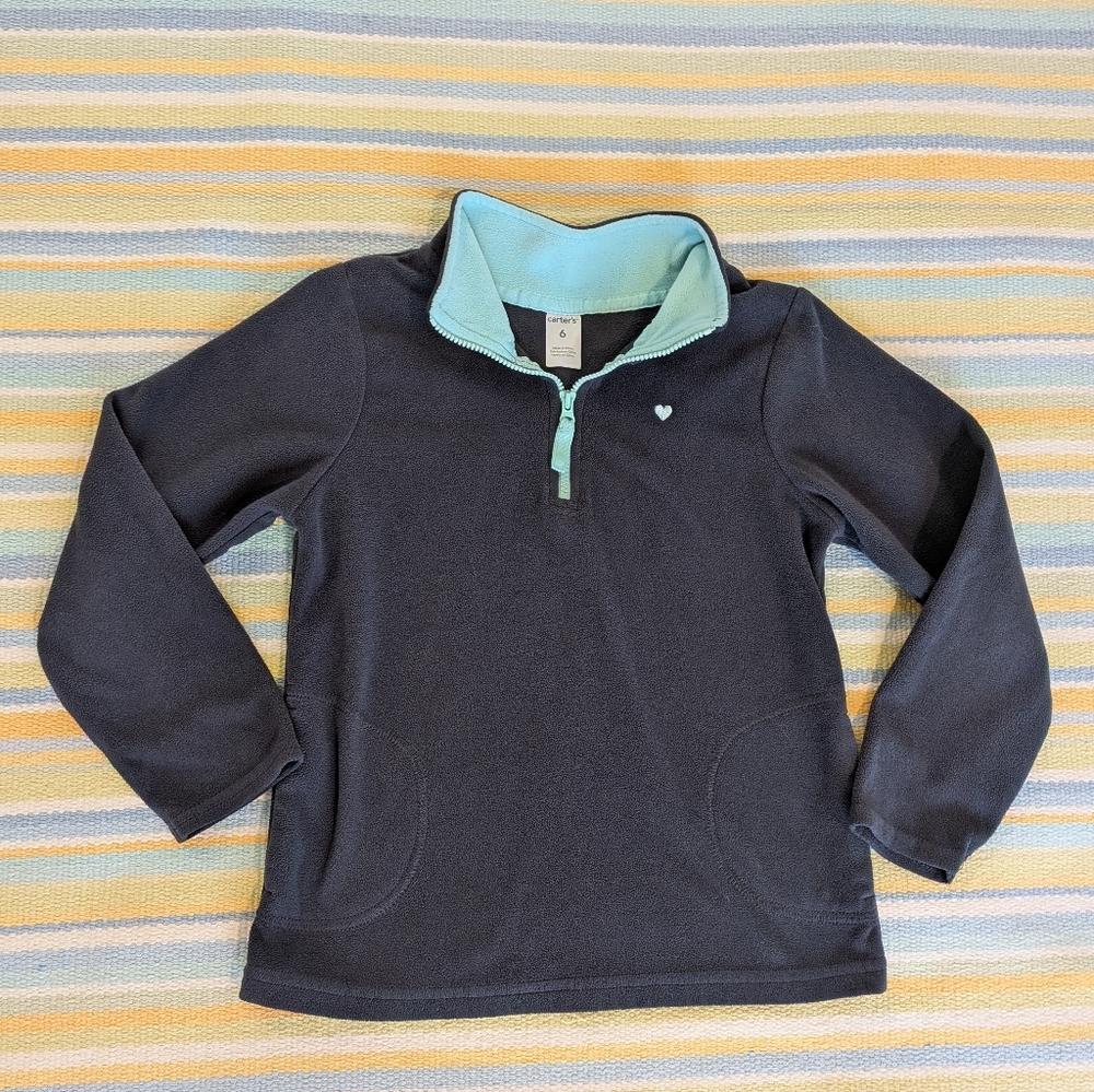 Girl's Carter's Charcoal Gray Fleece Pullover Size 6
